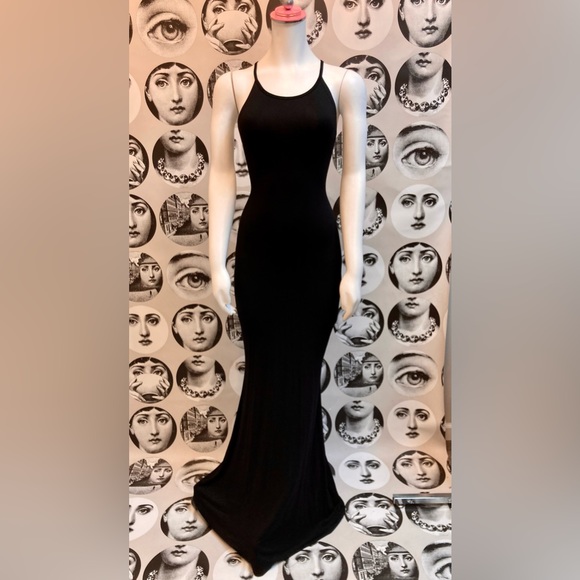 Elegant & Soft Long Maxi Dress w/ Adjustable Straps & Derrière Ruching, Sz S - Picture 3 of 14